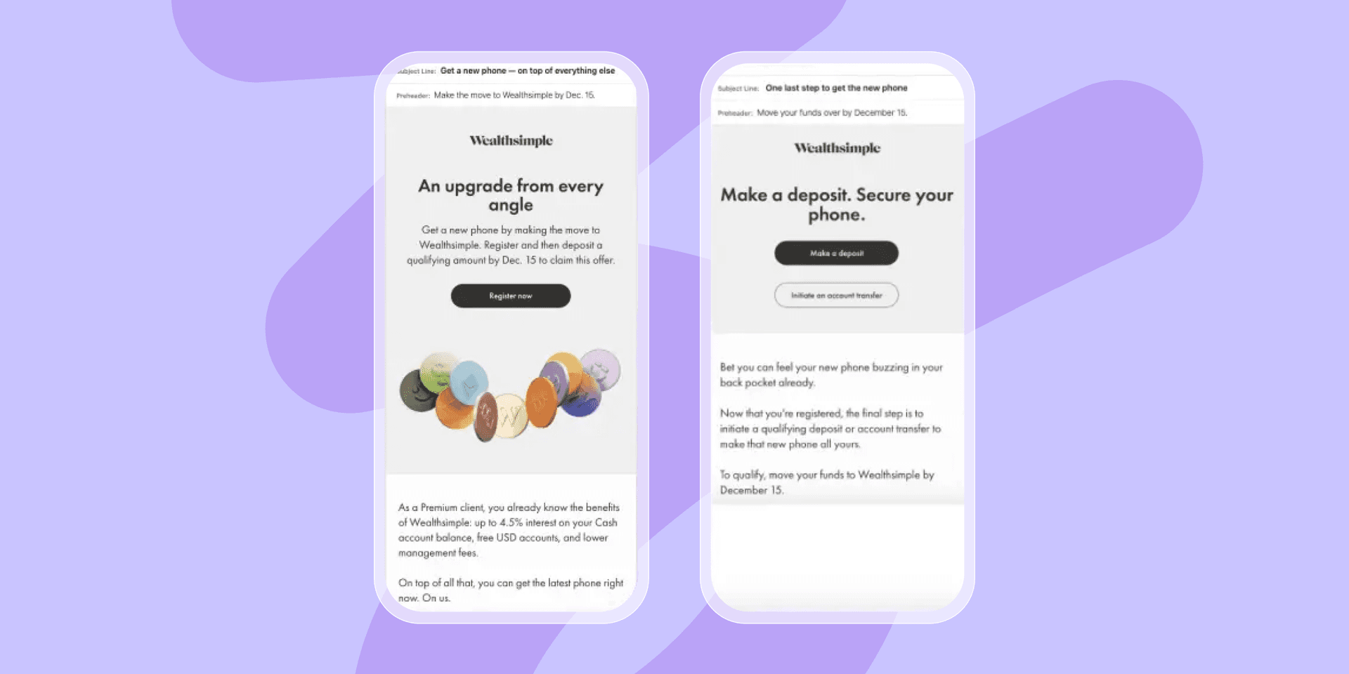 a screenshot of a website that says make a deposit secure your phone